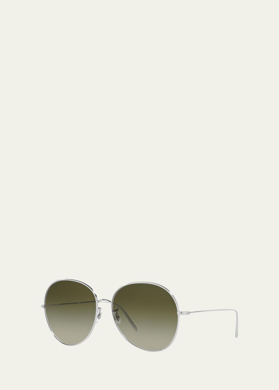 Oliver Peoples Ysela Oversized Round Metal Sunglasses  display picture 1