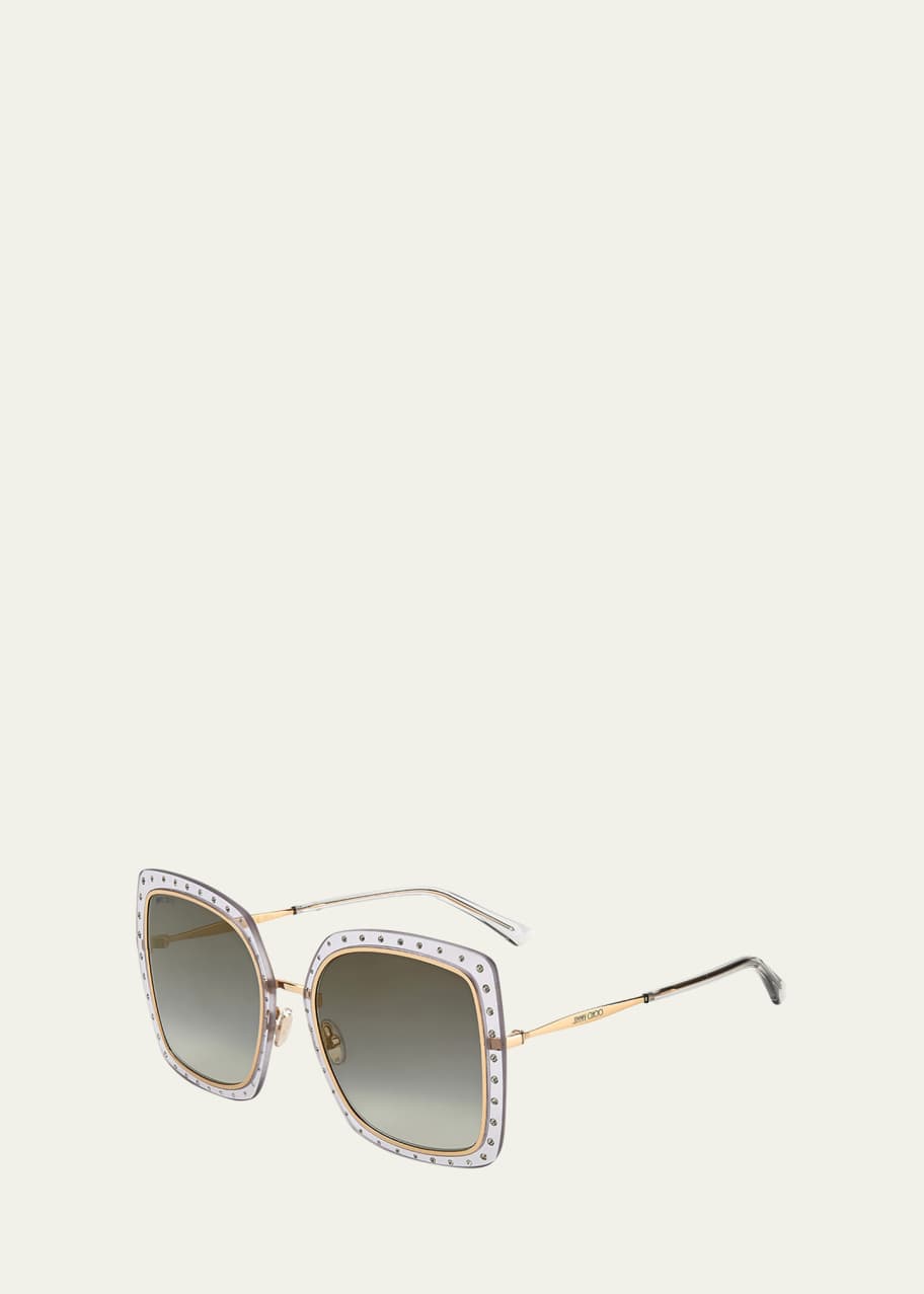 Jimmy Choo Dany Oversized Square Stainless Steel/Acetate Sunglasses