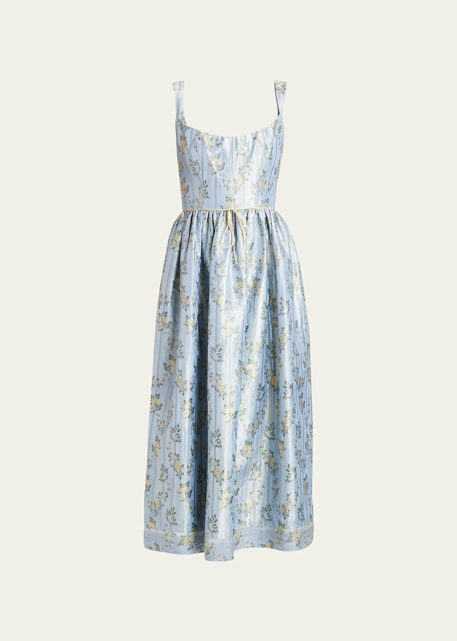 Image 1 of 1: Apple Full Skirt Corset Midi Dress