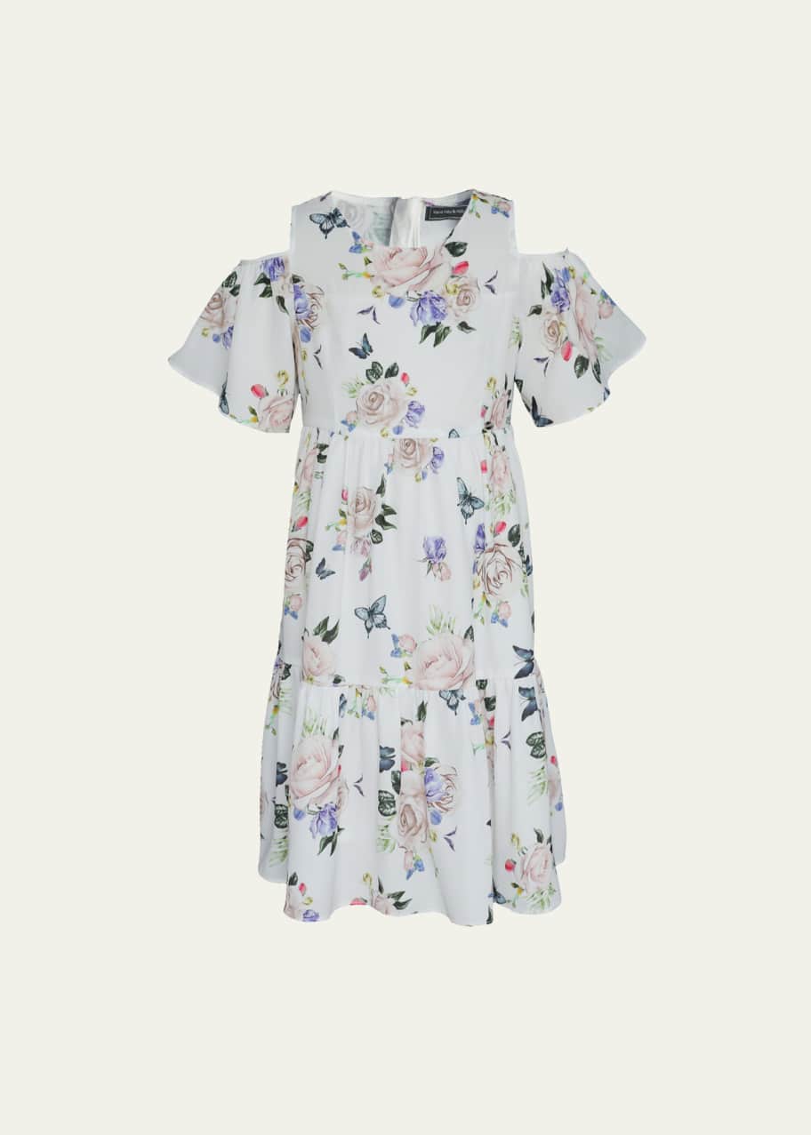 Island Kids Kids Isle Girl s Floral Print Tiered Cold Shoulder