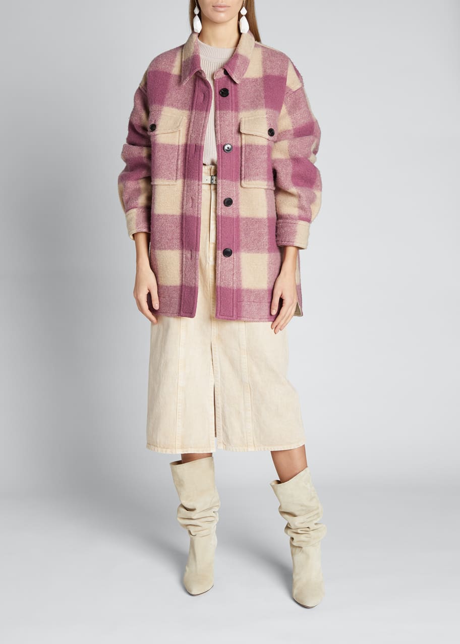 Isabel marant etoile plaid coat top