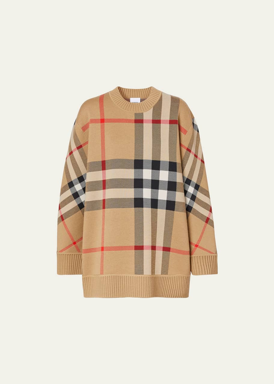 Burberry check merino wool jacquard sweater Clearance