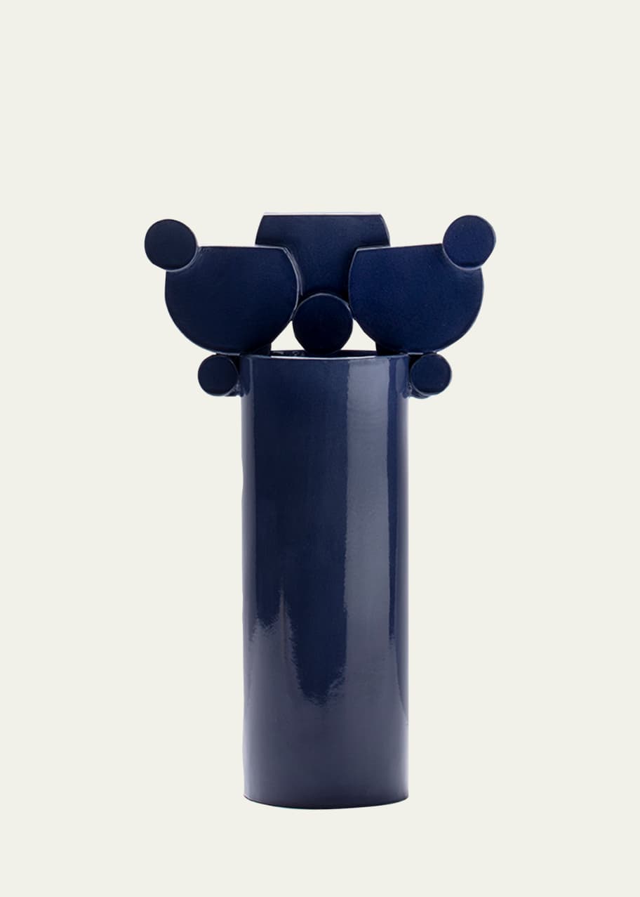 Image 1 of 1: Prussian Blue Bubble Vase