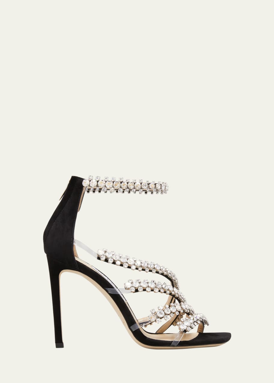 Jimmy Choo Josefine Crystal Strappy Cocktail Stiletto Sandals