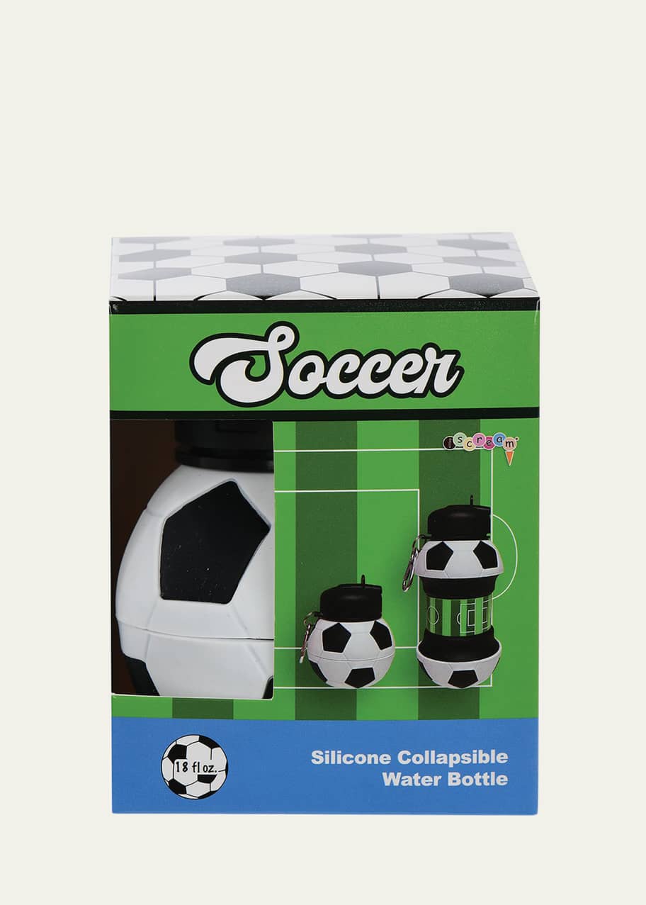 Image 1 of 1: Kid's Soccer Silicone Collapsible Water Bottle