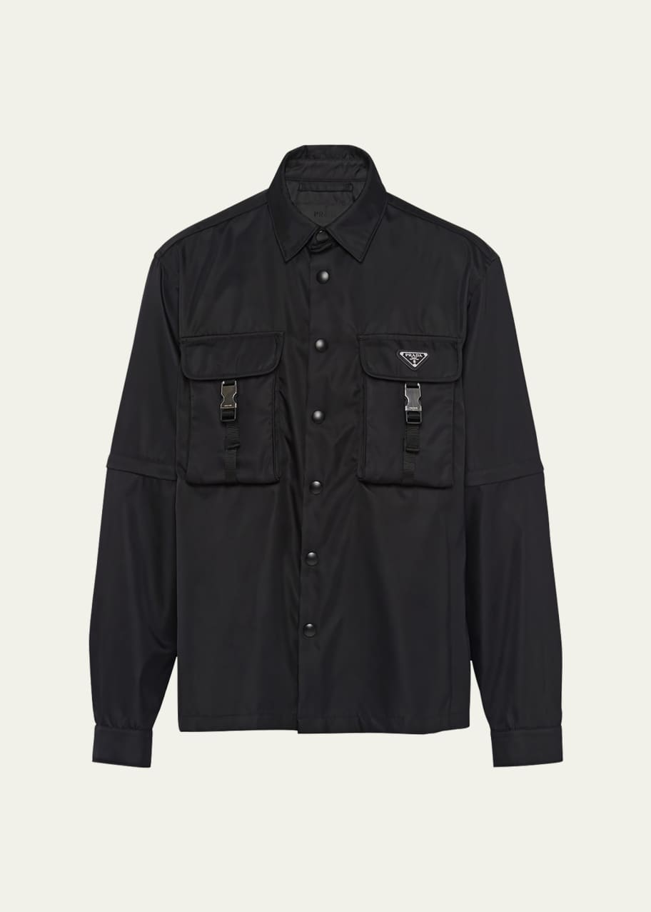 Prada Men's Re-Nylon Cargo Sport Shirt - Bergdorf Goodman