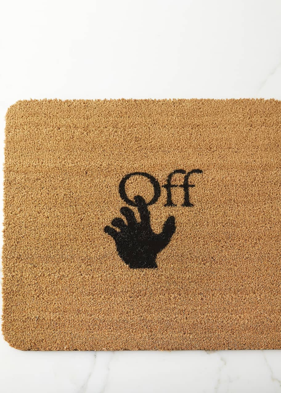 OffWhite Hand Logo Doormat Bergdorf Goodman