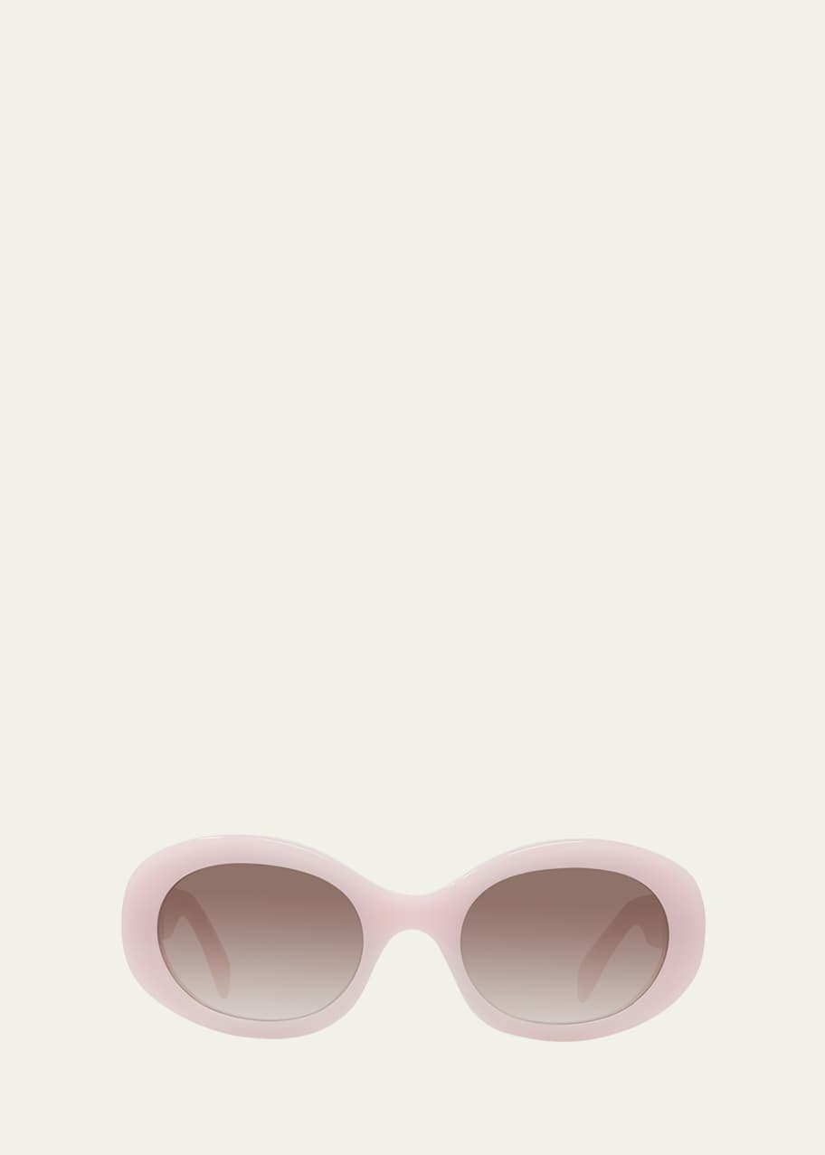 Image 1 of 1: Triomphe Logo Oval Acetate Sunglasses