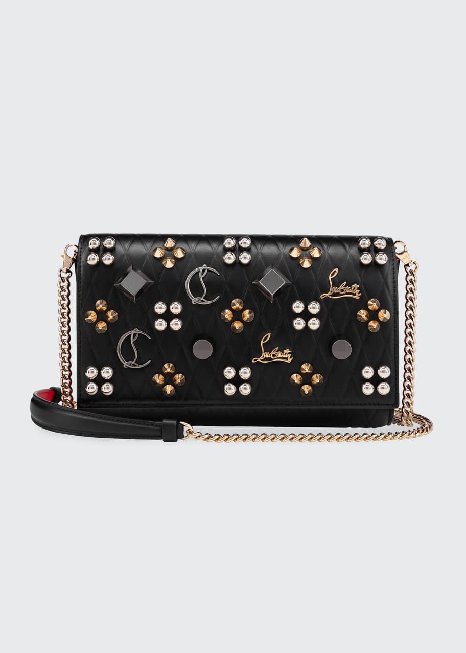 Christian Louboutin Paloma Quilted Loubinthesky Studded Clutch Bag ...