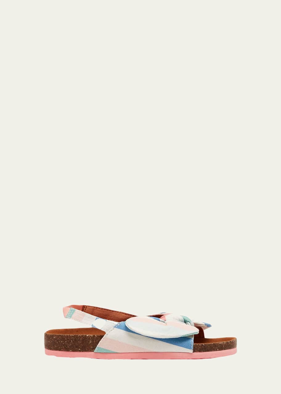 Image 1 of 1: Girl's Bayside Striped Bow Sandals, Toddler/Kids