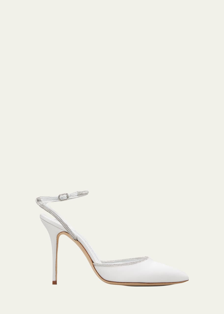 Manolo Blahnik Narcona Satin Ankle-Strap Cocktail Pumps - Bergdorf