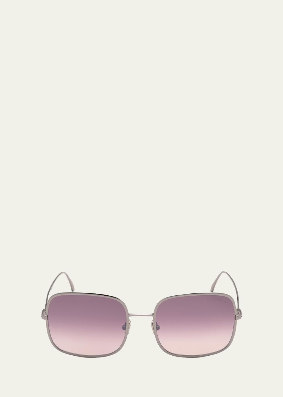 TOM FORD Keira Square Mirrored Metal Sunglasses - Bergdorf  display picture 3