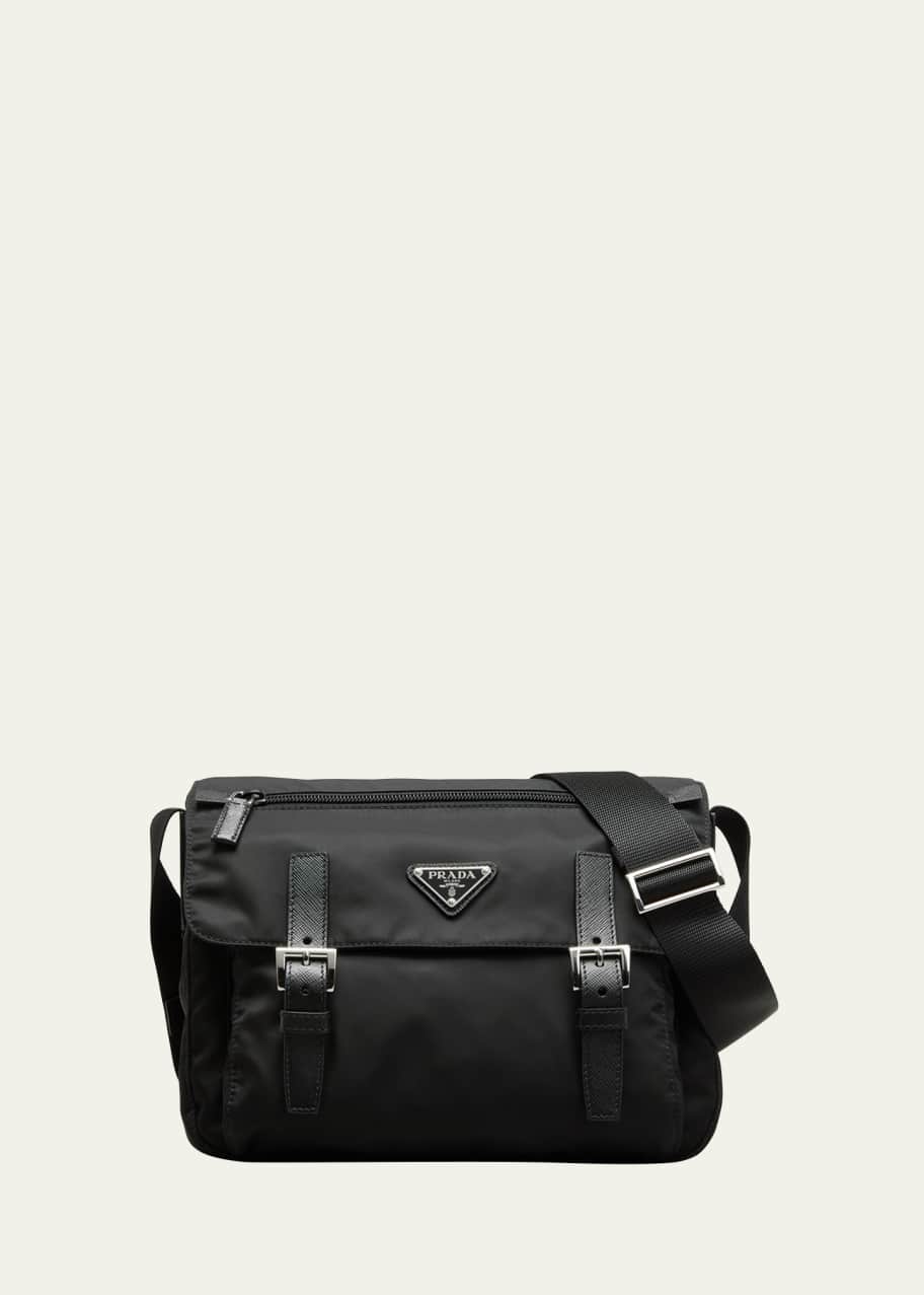 Image 1 of 1: Single Pocket Re-Nylon Shoulder Messenger Bag
