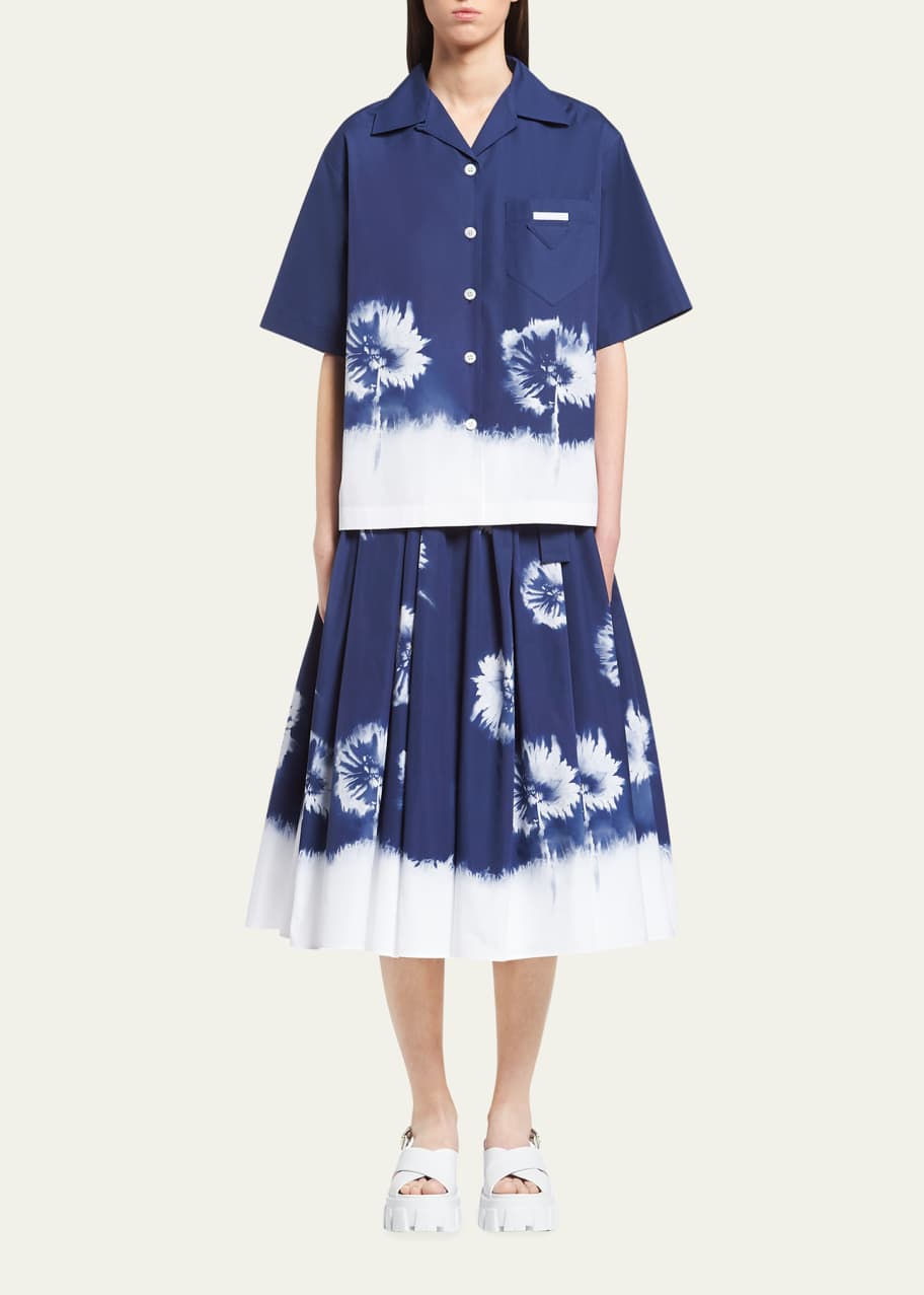 Prada Tie Dye Poplin Camp Shirt Bergdorf Goodman