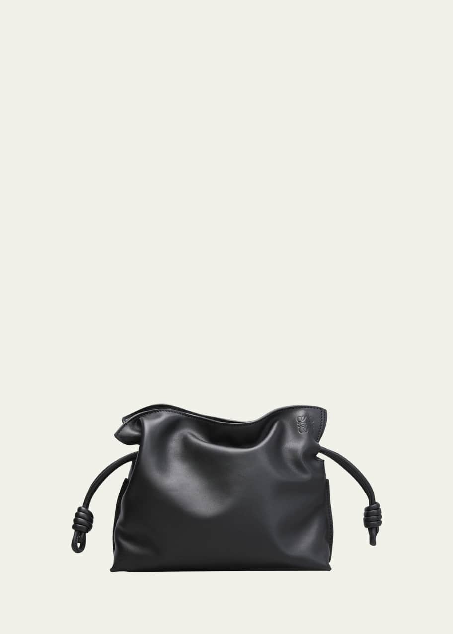 Image 1 of 1: Flamenco Mini Clutch Bag in Napa Leather with Blind Embossed Anagram