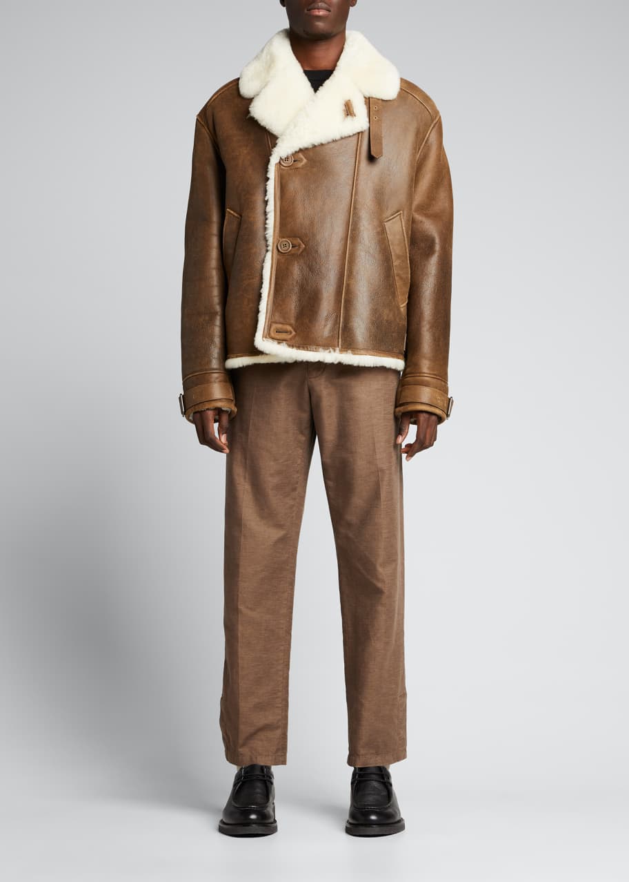 Loewe Men's Shearling Buttoned Jacket Bergdorf Goodman