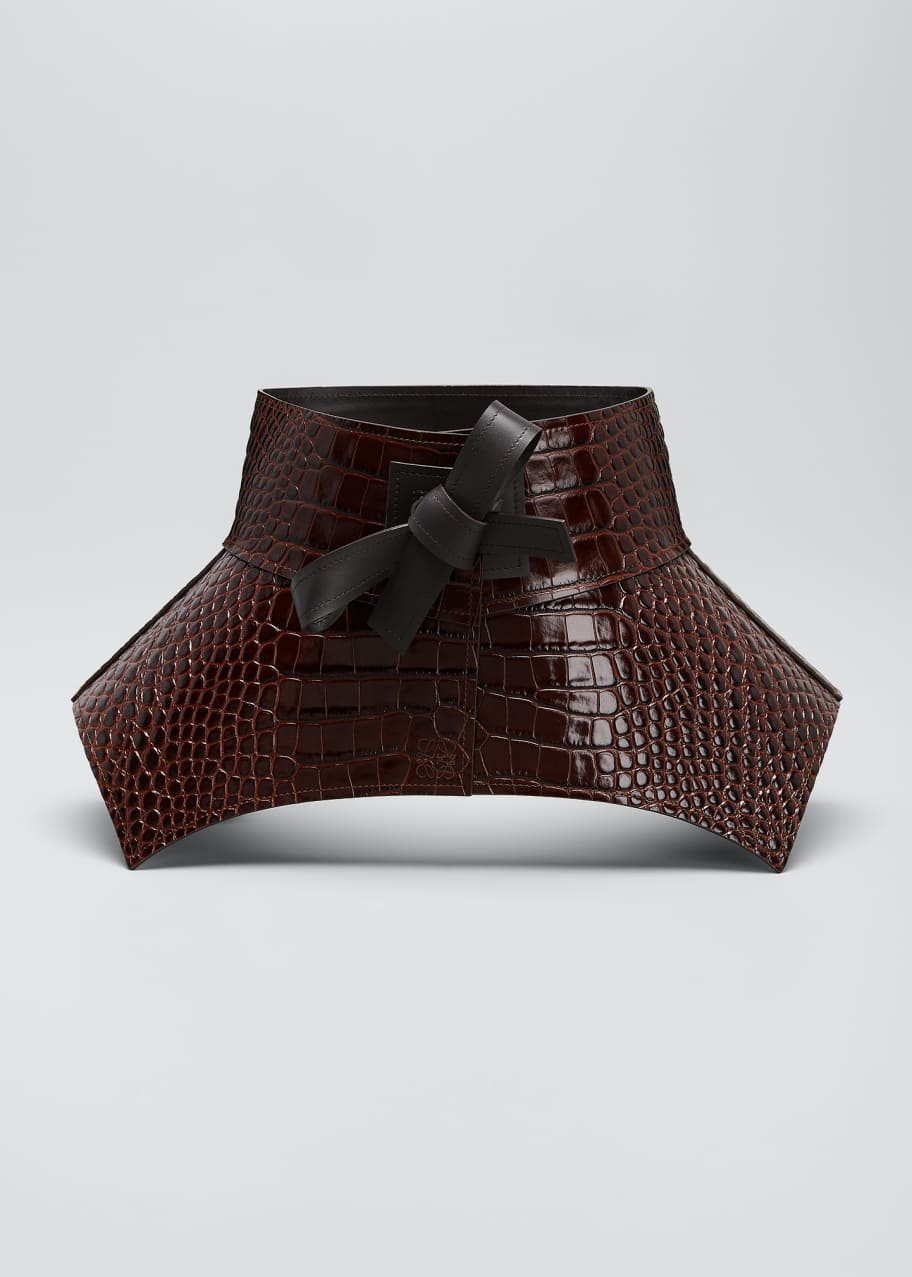 Loewe Obi Croc Embossed Leather Corset Belt Bergdorf Goodman