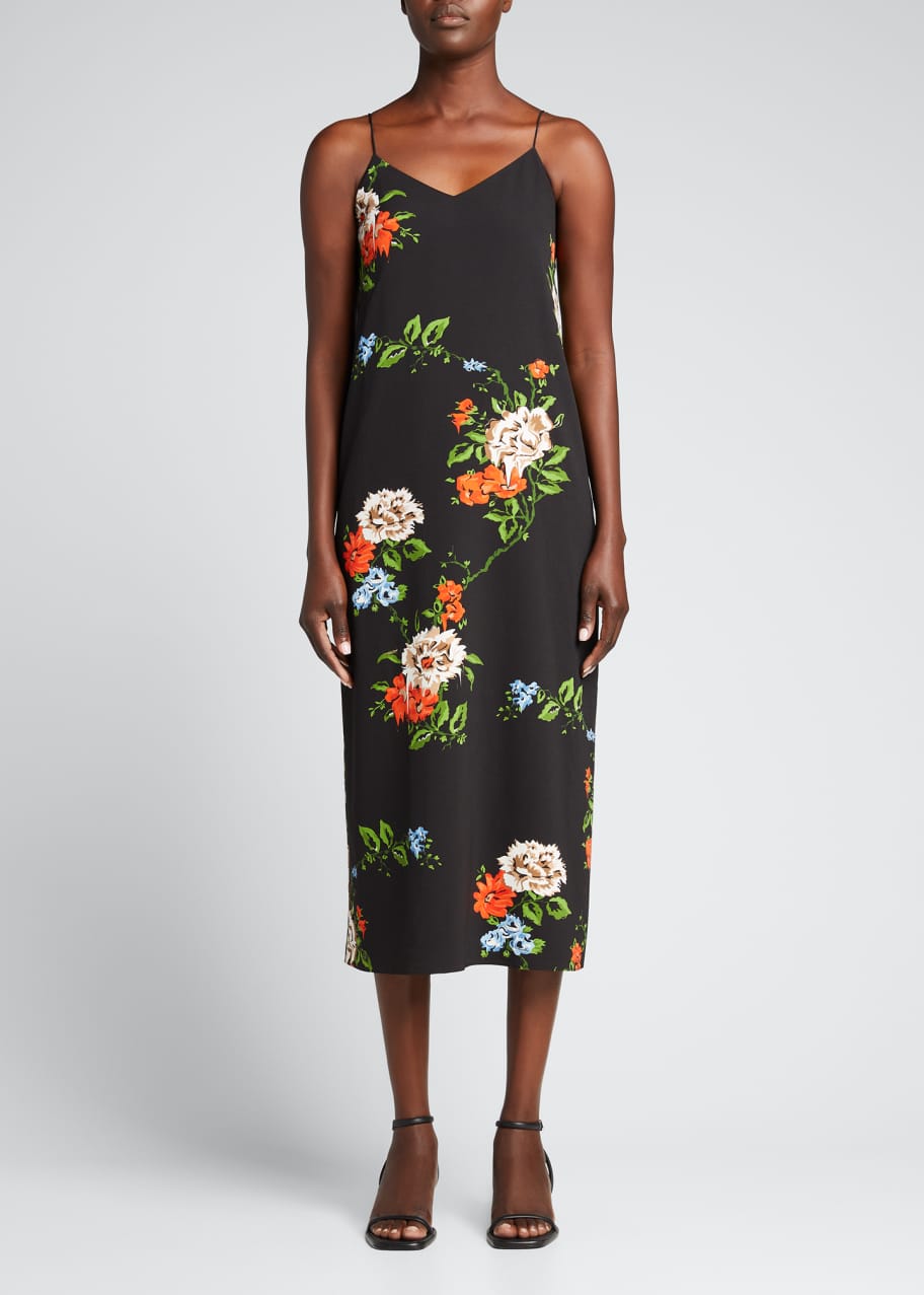 Tibi Quinn Floral Print Crepe Slip Dress Bergdorf Goodman