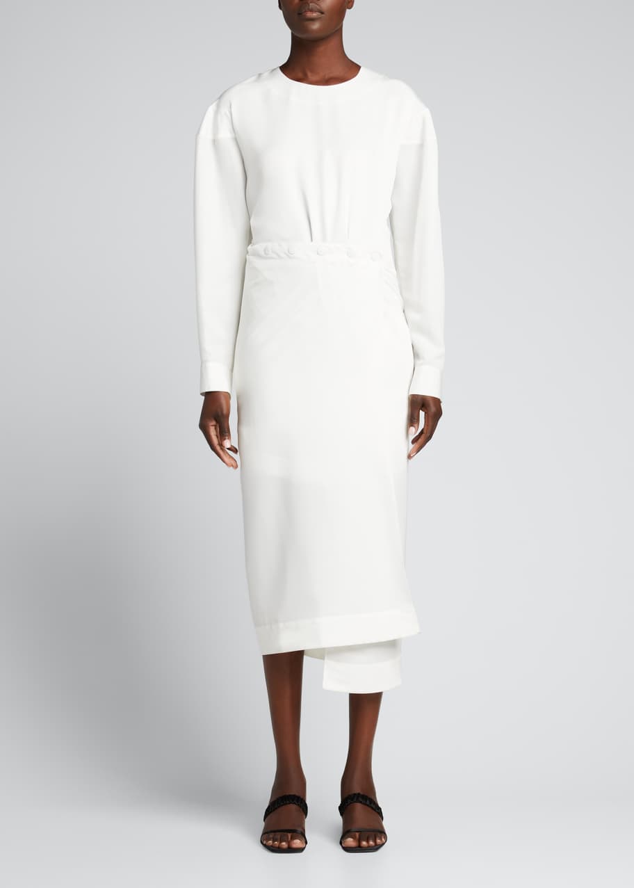 Tibi Fabienne Ecoupe Asymmetric Flap Snap Dress - Bergdorf Goodman