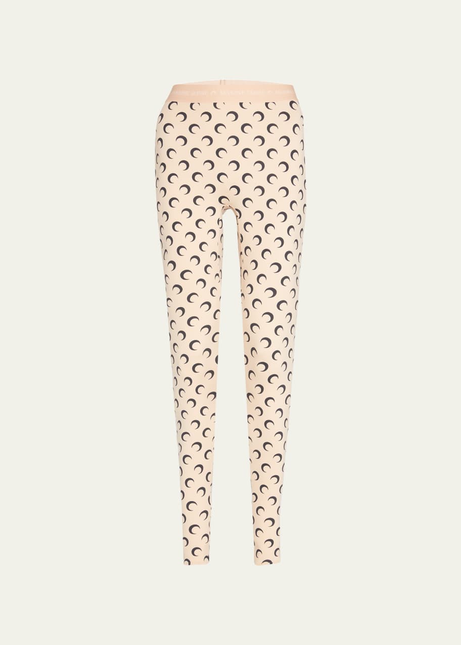 Marine Serre Regenerated Moon-Print Jersey Leggings - Bergdorf Goodman