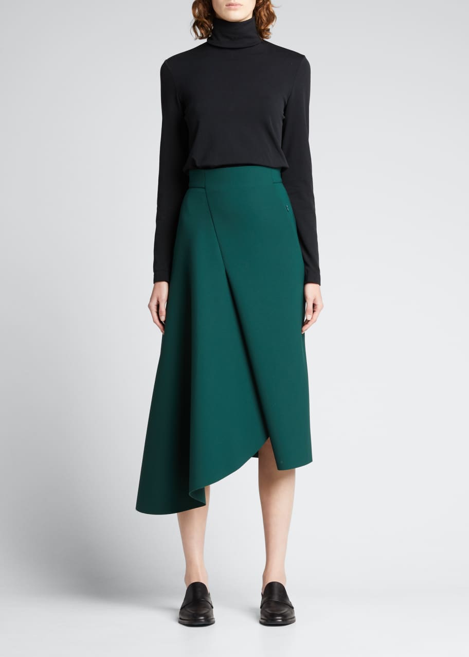 Asymmetrical neoprene skirt top