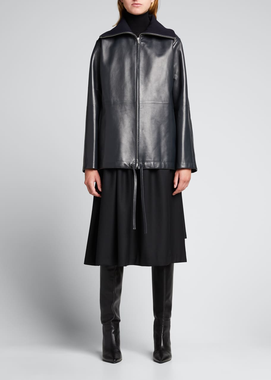 Jil Sander Chocolate Leather Jacket main image 0