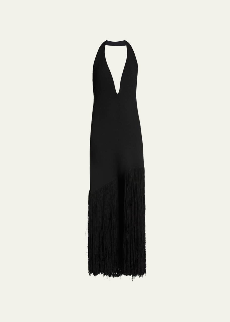 Proenza Schouler Halter Fringe Knit Dress - Bergdorf Goodman