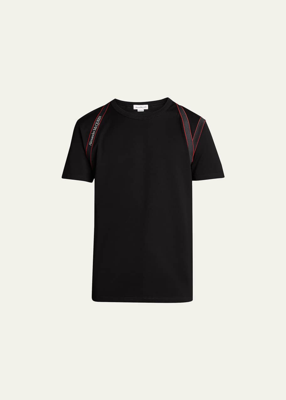 McQueen Men's Logo-Tape Harness T-Shirt - Bergdorf Goodman
