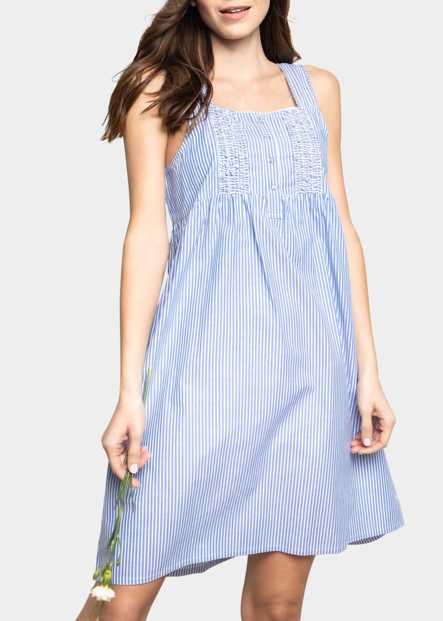 seersucker charlotte nightgown french blue