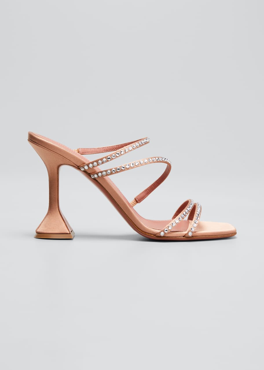Image 1 of 1: Naima Crystal Silk Slide Sandals