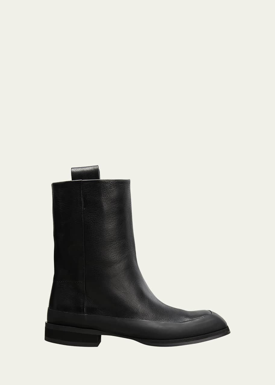 Grunge Calfskin Moto Booties