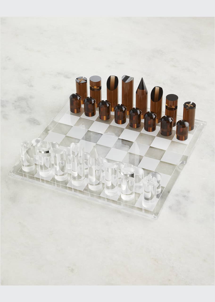 SUNNYLiFE Lucite Chess and Checkers Game Bergdorf Goodman
