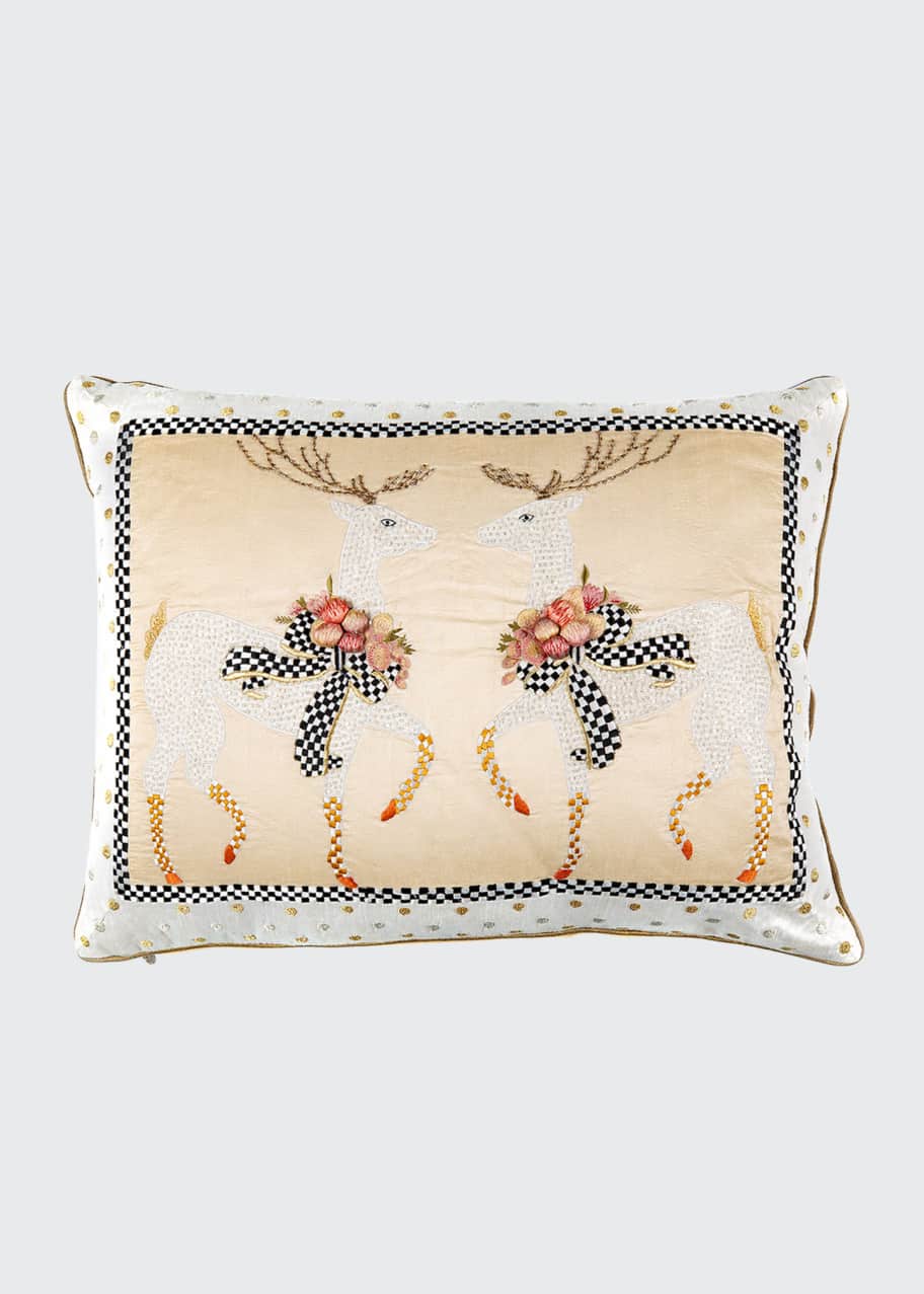 MacKenzieChilds Della Robbia Deer Lumbar Pillow Bergdorf Goodman