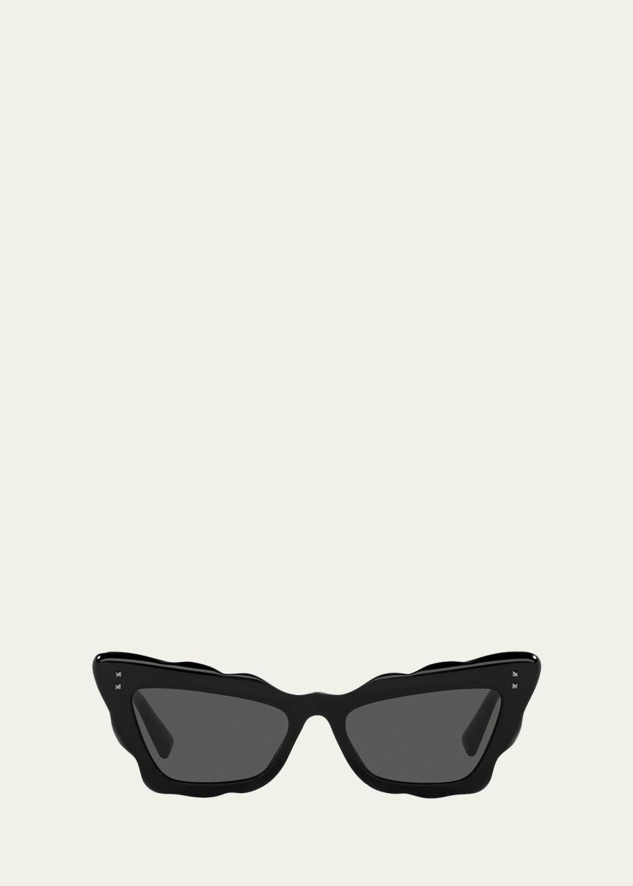 Valentino Garavani Scalloped Rockstud Acetate Cat-Eye  display picture 2