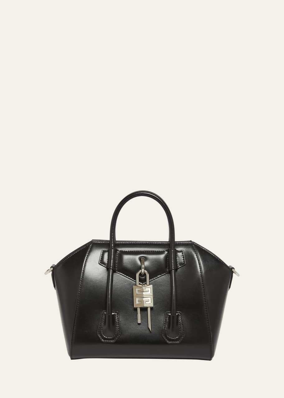 Antigona Lock Mini Top Handle Bag in Box Leather