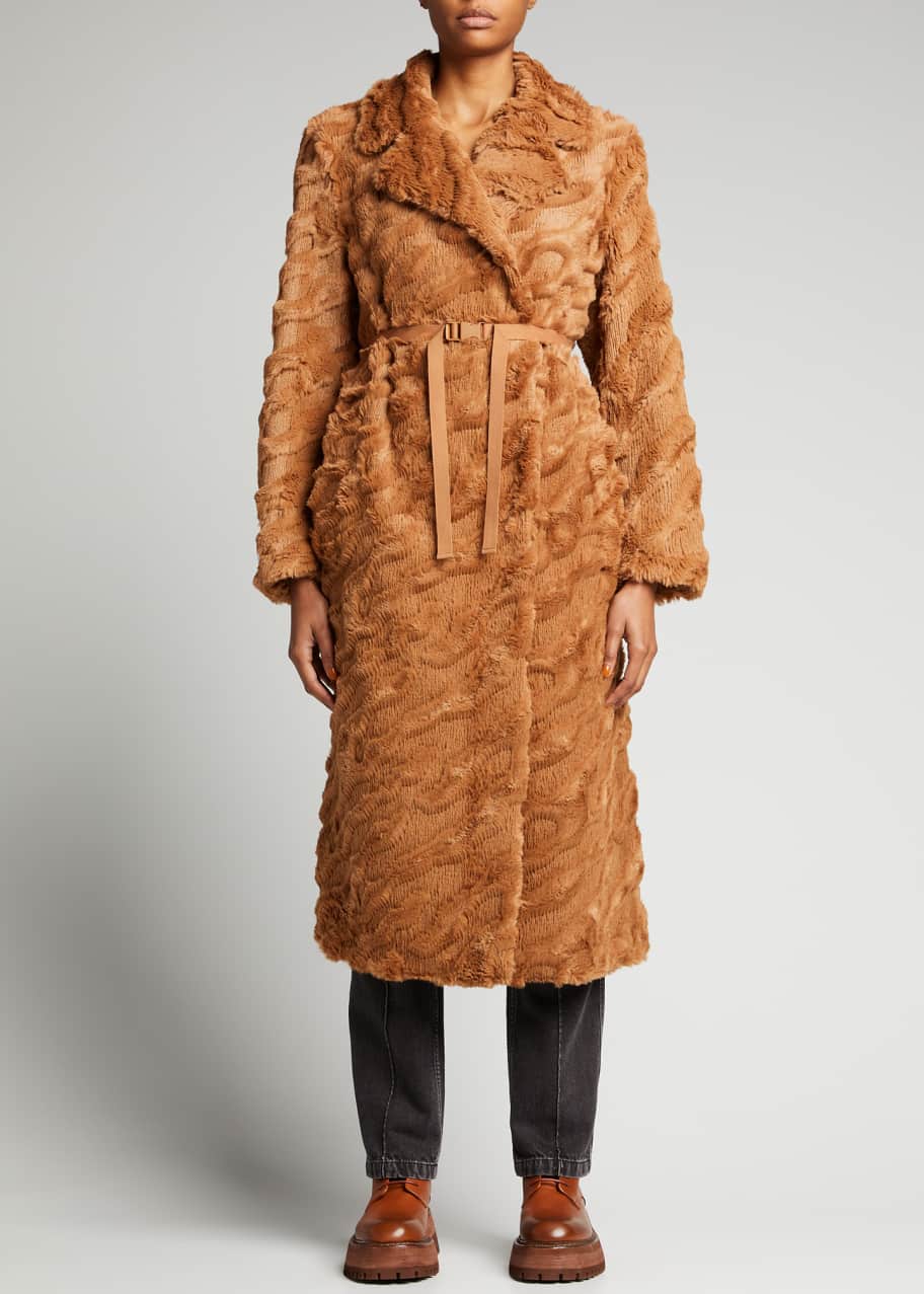 Stella McCartney Melina Faux-Fur Long Coat - Bergdorf Goodman