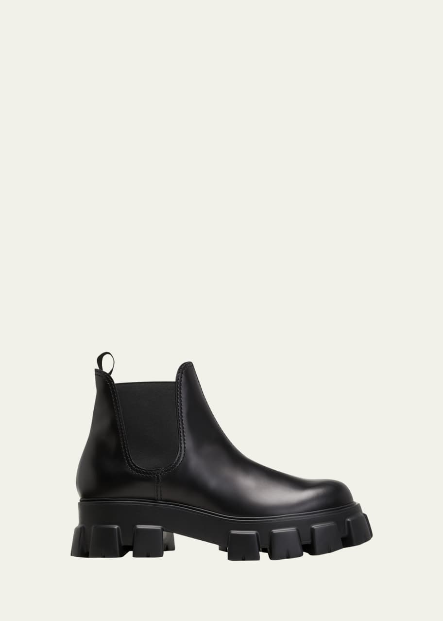 PRADA プラダ Monolith Chelsea Boots モノリス Prada Monolith Brushed Leather Chelsea Boots | Saks Fifth Avenue