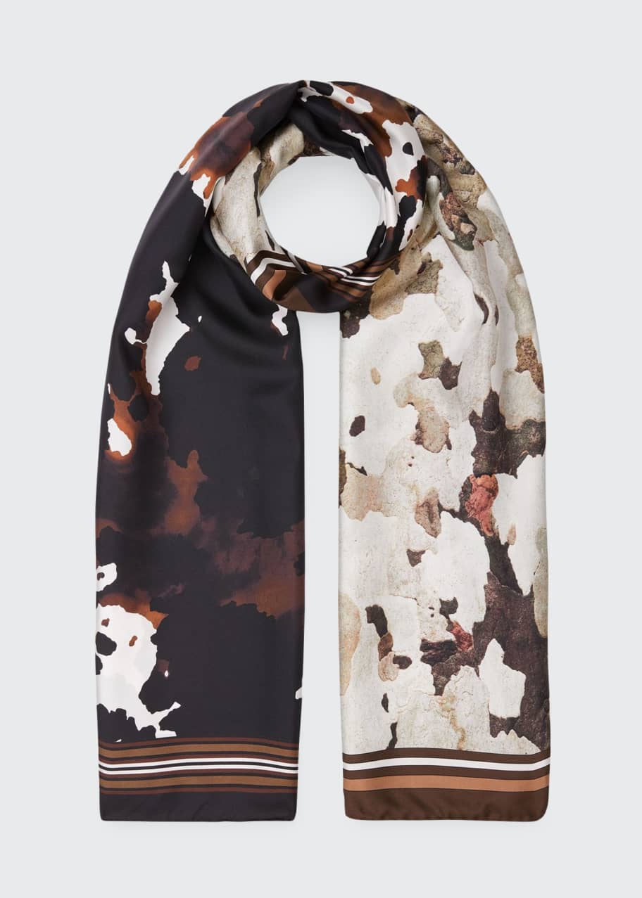 Cow Bark Camo Silk Scarf