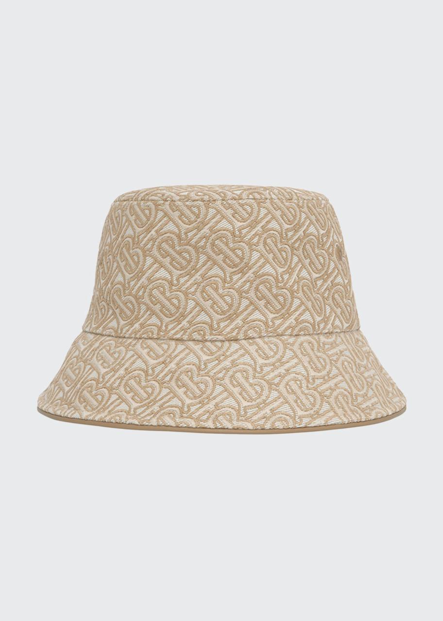 Burberry Bucket Hat with Embroidered Monogram Burberry × Designer × MCM MCM Monogram-Embroidered Ribbed  main image 4