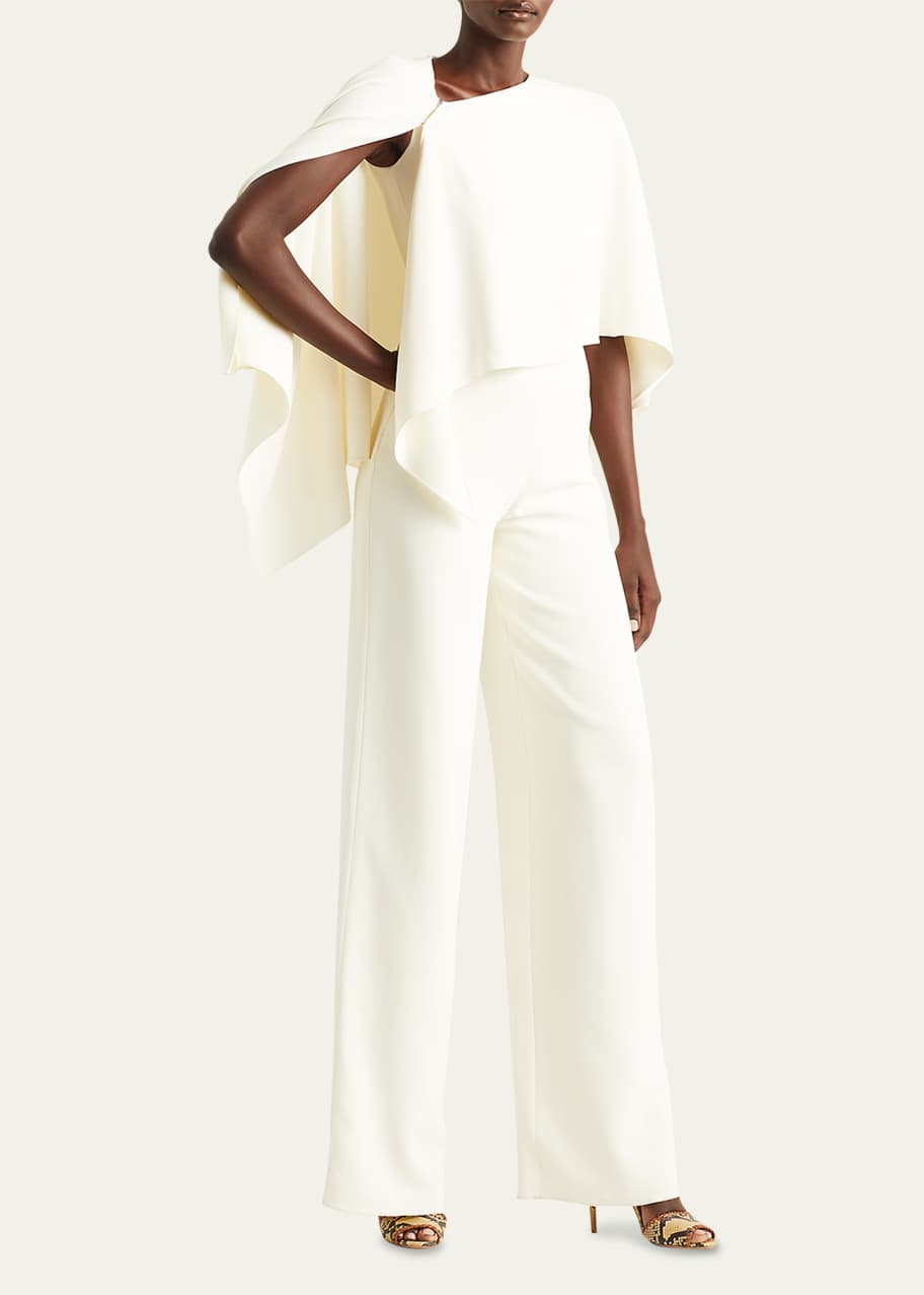 Ralph Lauren Collection Cyrene Stretch Cady Cape Jumpsuit Bergdorf Goodman