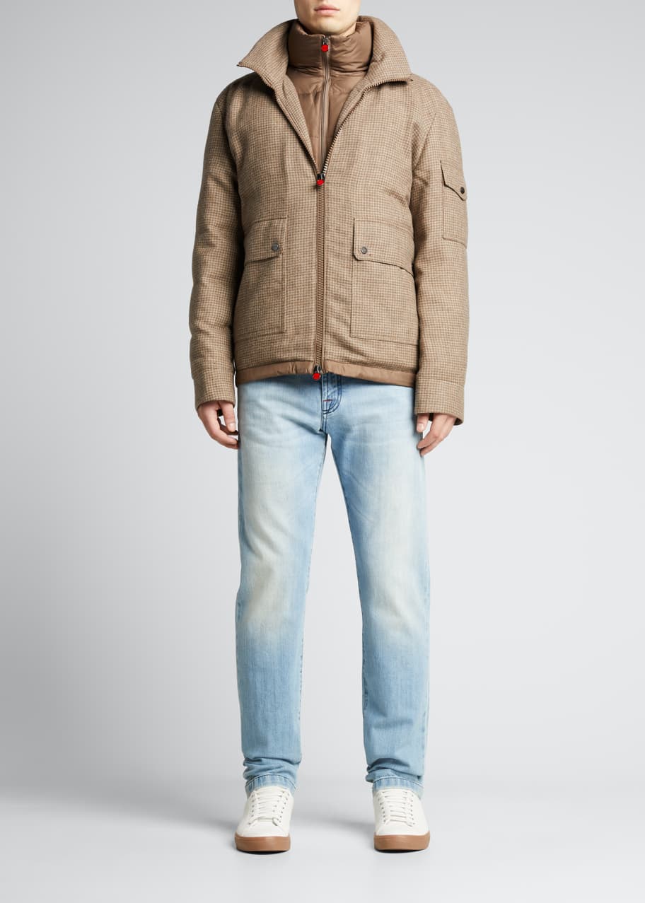 Kiton Men's Houndstooth Bomber Jacket w/ Bib Bergdorf Goodman