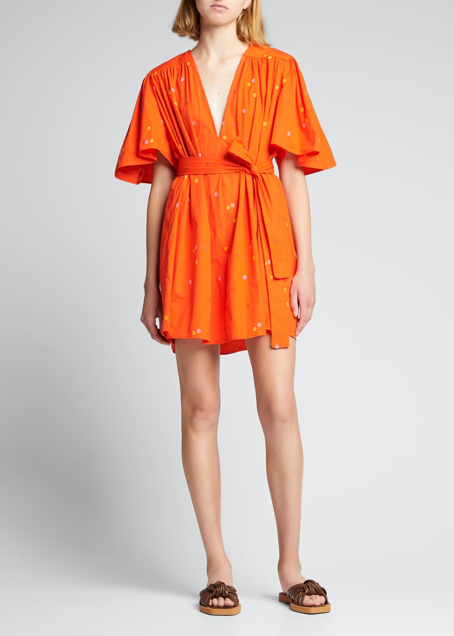 Ciao Lucia Sabrina Embroidered Floral Mini Dress - Bergdorf Goodman