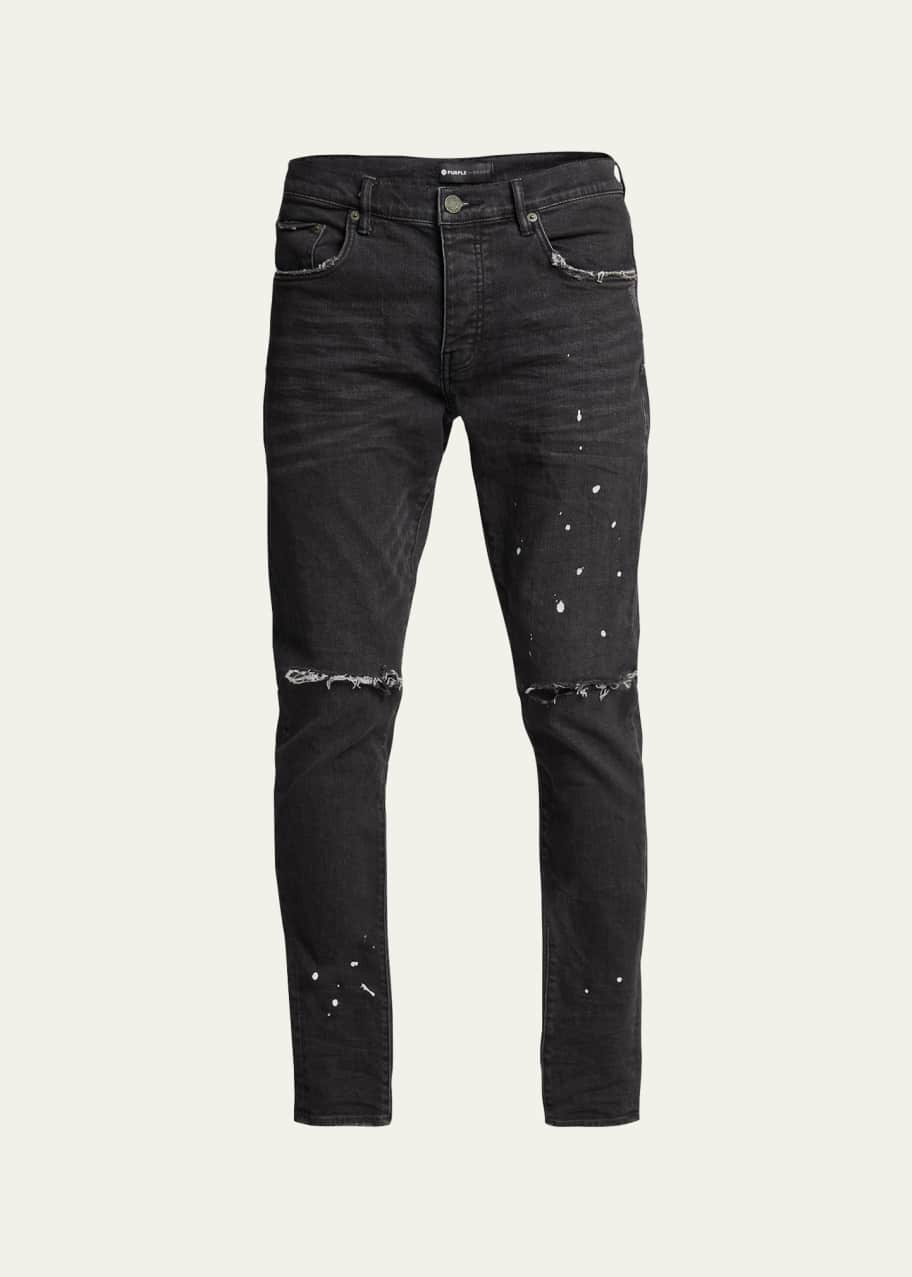 PURPLE Men's P001 Black Overspray Skinny Jeans - Bergdorf Goodman