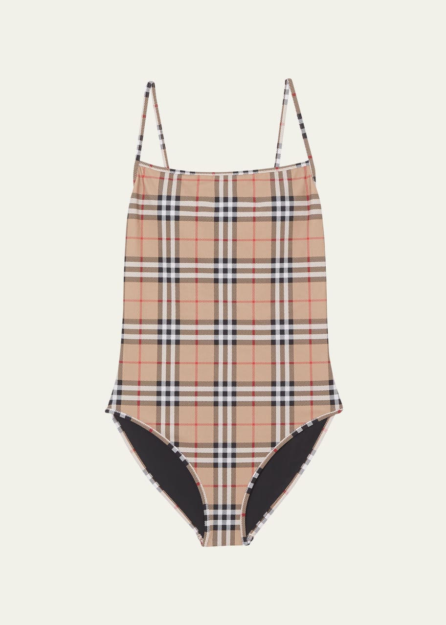 Image 1 of 1: Delia Check One-Piece Swimsuit