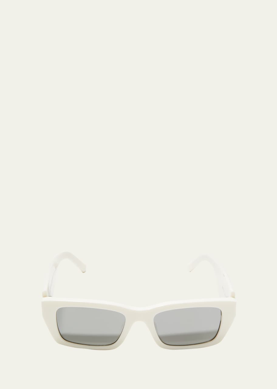 Image 1 of 1: Men's Rectangle Asymmetric-Logo Sunglasses