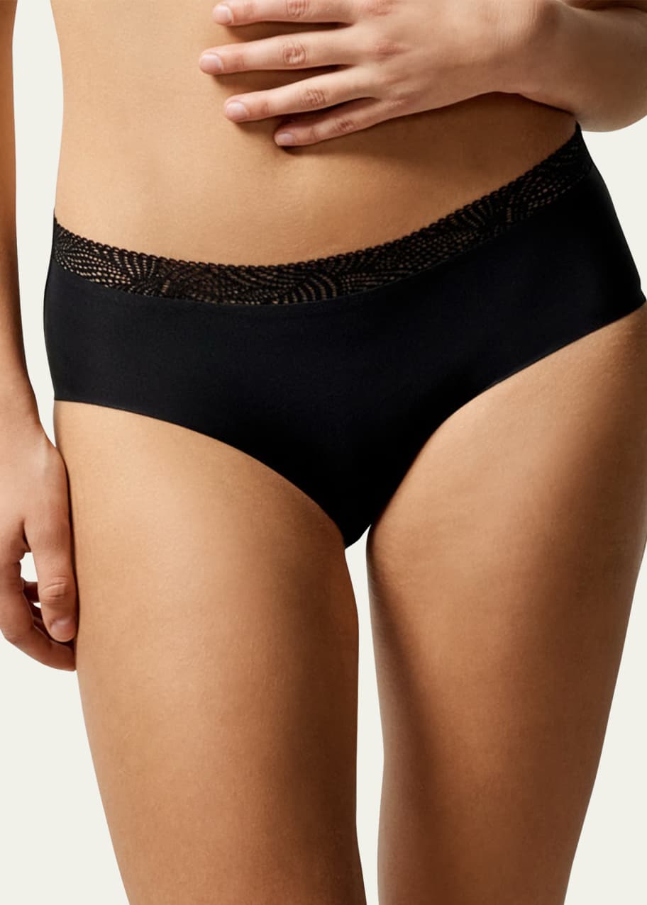 Image 1 of 1: Soft Stretch Lace-Trim Hipster Briefs