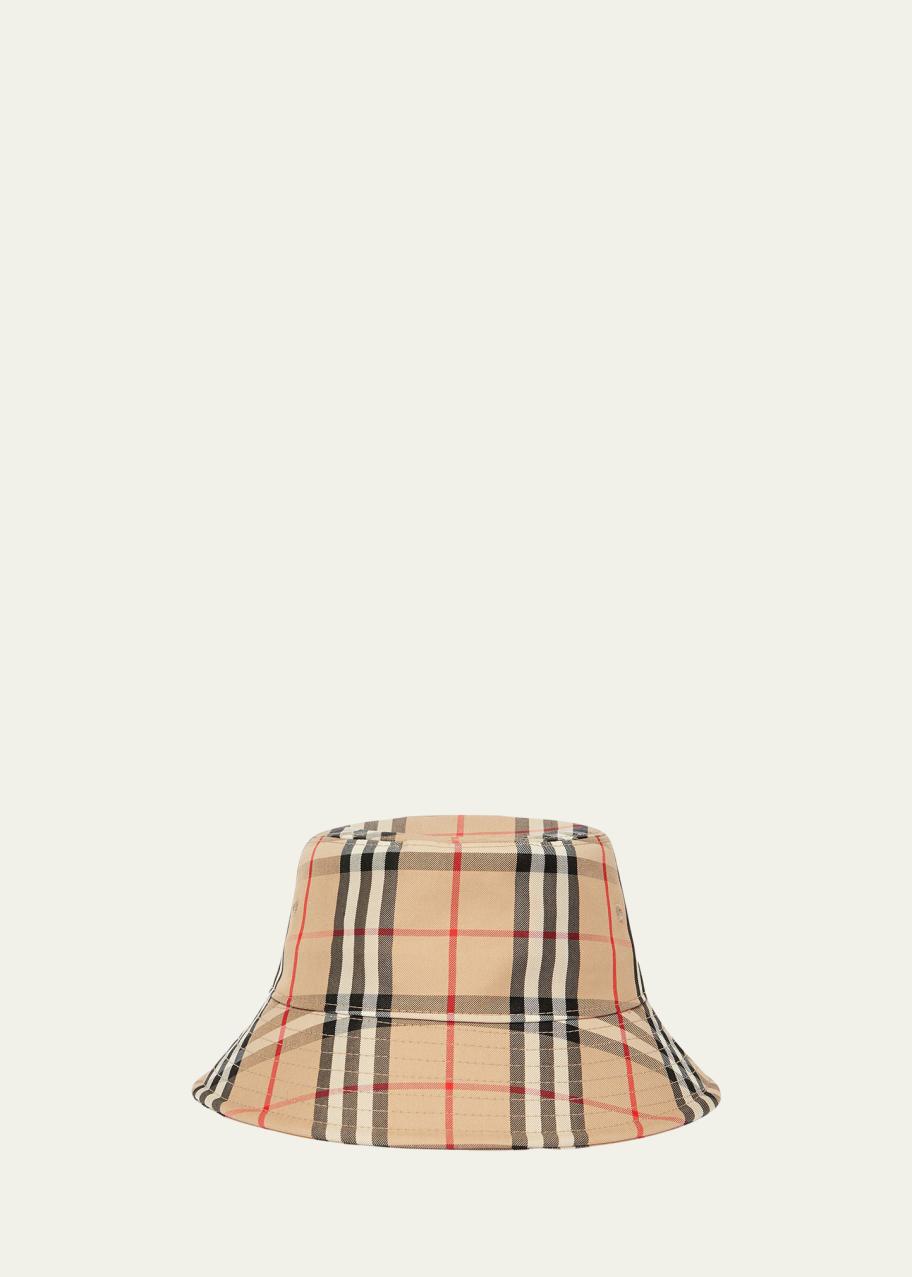 Burberry Check-Print Twill Bucket Hat - Bergdorf Goodman display picture 1