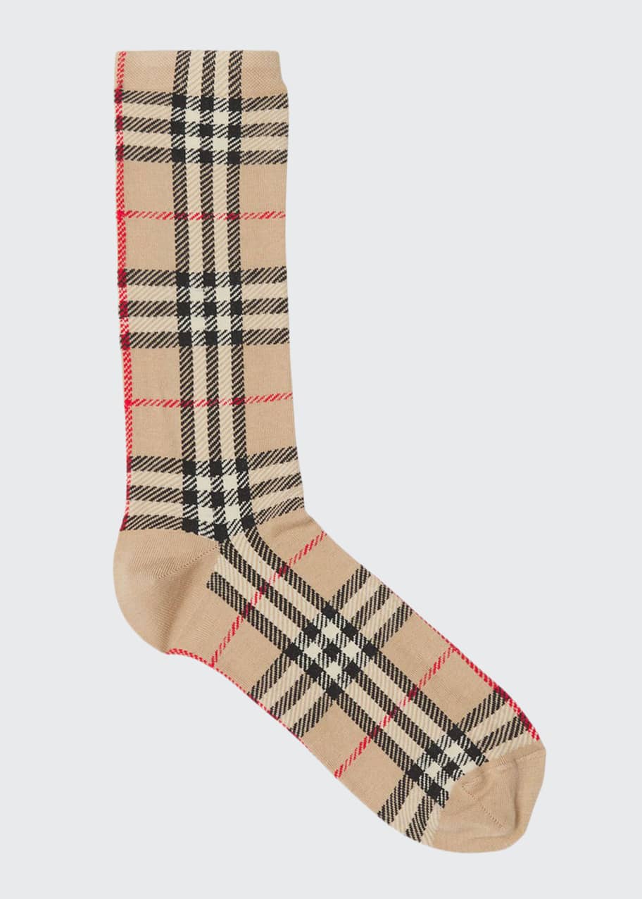 Burberry Men's Check Socks Bergdorf Goodman