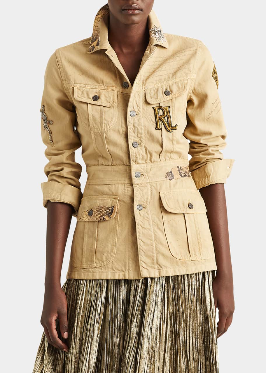 Ralph Lauren Collection Bacall Safari Jacket w/ Iconic Patch
