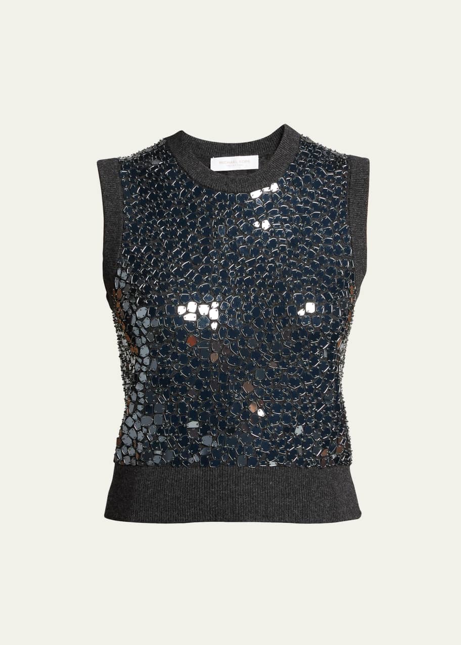 Michael Kors Collection Sequin-Embellished Sleeveless Cashmere Sweater ...